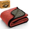 Callarome Waterproof Pet Blanket 80"x90" - Silent No-Crinkle Design with Soft Fleece for Bed Protection - Leakproof Dog Blanket for Couch - Reversible Reddish/Green view 1
