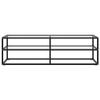 ZQQLVOO TV Cabinet,Living Room Cabinet,Modern Tv Stand,Low Tv Stand,Enertainment Stand,Media Stand,Audio Rack,Suitable for Bedrooms, Living Rooms,Black with Tempered Glass 55.1"x15.7"x15.7" view 2