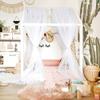 NICETOWN Kids Bed Canopy for Nursery - Decorative Soft Voile Sheer Window Scarf DIY Ascot Top Bed Scarf for Princess/Baby (White, W114 x L160, 1 Panel) view 1
