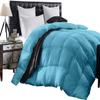 3 Piece Baffle Box Stitched Olympic Queen (98'' x 98'') Comforter for Olympic Queen Sky Blue Solid 100% Egyptian Cotton 600 GSM Fill Power All Season Lightweight view 1