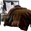 3 Piece Baffle Box Stitched Full (90'' x 90'') Comforter for Full Brown Solid 100% Egyptian Cotton 600 GSM Fill Power All Season Lightweight view 1
