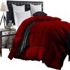 1 Piece Baffle Box Stitched Oversized King Plus 120 x 128 Comforter for Oversized King Plus Burgundy Solid 100% Egyptian Cotton 600 GSM Fill Power All Season Lightweight view 1