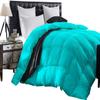 3 Piece Baffle Box Stitched Eastern King 116'' x 108'' Comforter for Eastern King Aqua Blue Solid 100% Egyptian Cotton 600 GSM Fill Power All Season Lightweight view 1