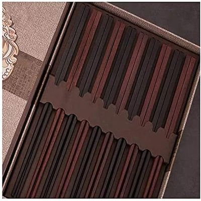 Reusable Chopsticks Set, Non-Slip Dishwasher Safe Chopsticks Ebony Rosewood, Unpainted And Wax-Free, 10 Pairs, Gift Box, Family High-end Business Gifts Chopsticks (Color : C)