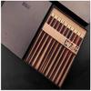 Reusable Chopsticks Set, Non-Slip Dishwasher Safe Natural Wood Chopsticks, Copper Plated 25cm, 10 Pairs, Gift Set Chopsticks (Color : Rosewood) view 1