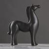 DECRZPB Handcrafted Ceramic Black Horse Artificial Sculpture Ornament Arts Desktop Decor Hotel Home Office Wedding Gift view 1