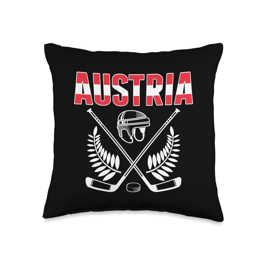 Austria Ice Hockey Fans Jersey Support Austrian Hockey Team Throw Pillow