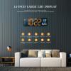 Abovsare Digital Wall Clock for Living Room Decor, Desk Alarm Clock for Bedroom, Large Wall Clock with Remote Control, Automatic Brightness Dimmer LED Clock with Date Temperature Week (Orange-B) view 2
