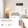 Abovsare Digital Wall Clock for Living Room Decor, Desk Alarm Clock for Bedroom, Large Wall Clock with Remote Control, Automatic Brightness Dimmer LED Clock with Date Temperature Week (Orange-B) view 4