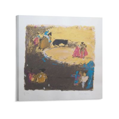 Javier Montesol Dezoomify-result Bullfight Scene Oil Painting Abstract Painting Wall Hanging Painting Art Oil Painting Canvas Poster Bedroom Living Room Decoration Modern Decoration Poster Gift Deco