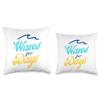 Blue Waves for Days - Surfer Girl, Boy | Surfing Board Throw Pillow view 3