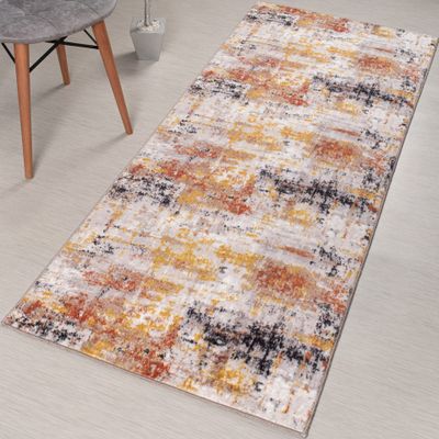 Custom Length, Slip Resistant Modern Abstract Carpet Runner Rug Mat for Entry Hallway Kitchen Laundry, Machine Washable, Light Weight, 31 inch x 34 feet