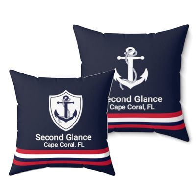 t.botanicals Personalized Anchor Pillow, Custom Nautical Pillow, Lake House Decor, Throw Pillow for Boat, Nautical Boat Gifts, Lake Pillows, Beach House Pillow