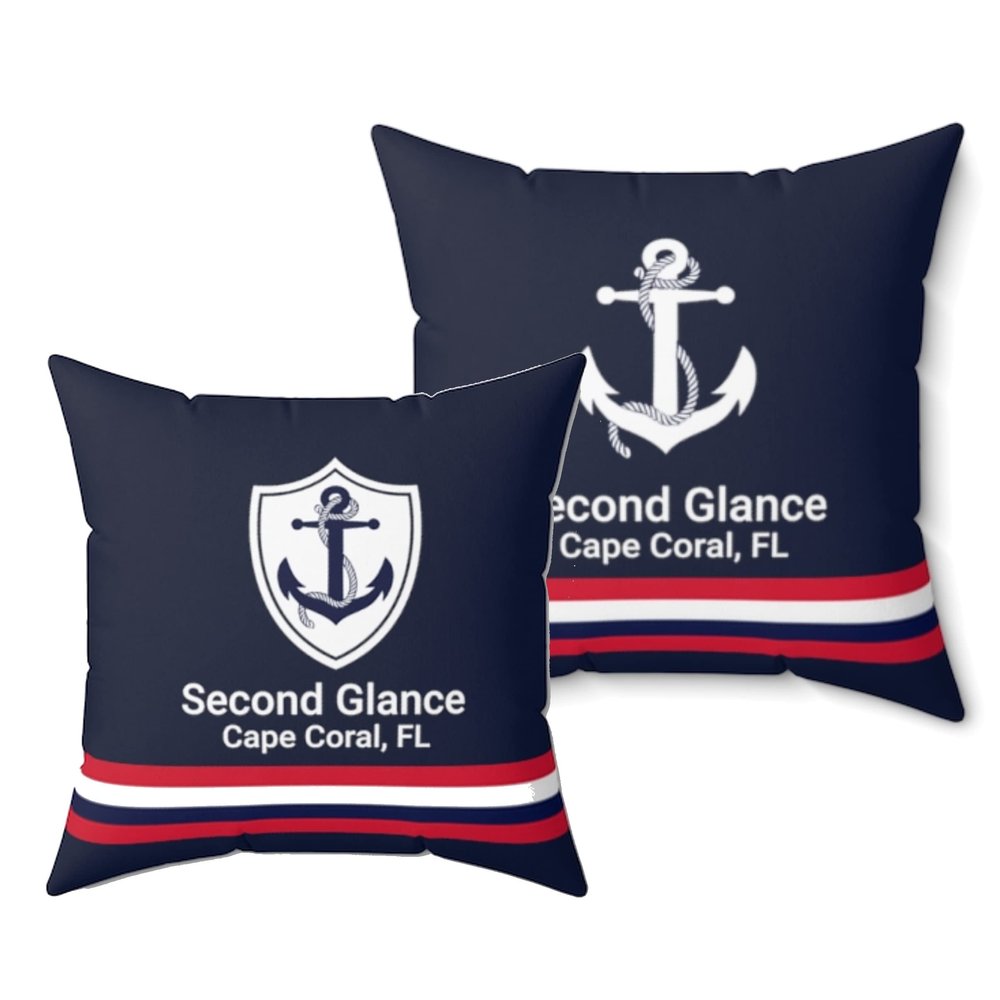 t.botanicals Personalized Anchor Pillow, Custom Nautical Pillow, Lake House Decor, Throw Pillow for Boat, Nautical Boat Gifts, Lake Pillows, Beach House Pillow
