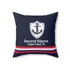 t.botanicals Personalized Anchor Pillow, Custom Nautical Pillow, Lake House Decor, Throw Pillow for Boat, Nautical Boat Gifts, Lake Pillows, Beach House Pillow view 2