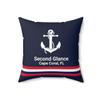 t.botanicals Personalized Anchor Pillow, Custom Nautical Pillow, Lake House Decor, Throw Pillow for Boat, Nautical Boat Gifts, Lake Pillows, Beach House Pillow view 3