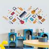 Music Instruments Wall Decals for School Classroom,Guitar Drum Oboe Bass Wall Stickers for Kids Room, Remove Vinyl Removable Wall Art for Preschool view 1