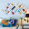Music Instruments Wall Decals for School Classroom,Guitar Drum Oboe Bass Wall Stickers for Kids Room, Remove Vinyl Removable Wall Art for Preschool view 3