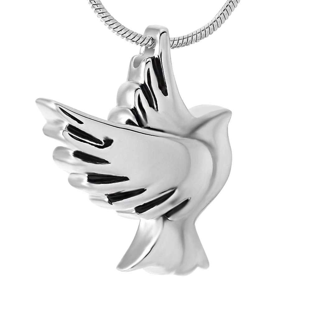 SHEIL Birds Memorial Urn Necklace Animal Cremation Pendant Necklace Keepsake Pet Cremation Jewelry