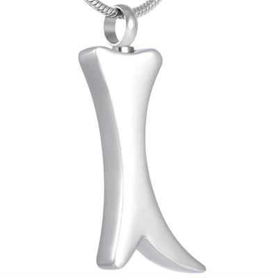 SHEIL Dog Bone Stainless Steel Dogs Ashes Memorial Jewelry Shiny Polish Pet Memorial Ash Keepsake Cremation Urn Pendant Necklace