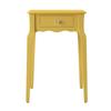 Aesthetic Yellow Nightstand with Drawer 24'' H X 15.75'' W X 19'' D Size, Leggy Design, Stylish Scalloped Skirt, Nickel Knob-Adorned Drawer | All Season Pretty Solid Lemon Shade, Highly Durable view 1
