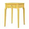Aesthetic Yellow Nightstand with Drawer 24'' H X 15.75'' W X 19'' D Size, Leggy Design, Stylish Scalloped Skirt, Nickel Knob-Adorned Drawer | All Season Pretty Solid Lemon Shade, Highly Durable view 2