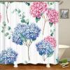 3D Printed Hydrangea Shower Curtain Retro Flower Pattern Waterproof Polyester Bath Curtains Bathroom Accessories Decor 71x71in-180x180cm/WxL view 1