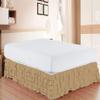 RICO BEDDING Multi-Ruffle Bed Skirt -100% Cotton Multi Ruffle Bed Skirt Soft & Silky Feel - Elastic Dust Ruffles with Platform 21" Drop - Wrinkle and Fade Resistant (Short Queen, Taupe) view 1