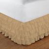RICO BEDDING Multi-Ruffle Bed Skirt -100% Cotton Multi Ruffle Bed Skirt Soft & Silky Feel - Elastic Dust Ruffles with Platform 21" Drop - Wrinkle and Fade Resistant (Short Queen, Taupe) view 2