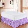 RICO BEDDING Multi-Ruffle Bed Skirt -100% Cotton Multi Ruffle Bed Skirt Soft & Silky Feel - Elastic Dust Ruffles with Platform 21" Drop - Wrinkle and Fade Resistant (Twin XL, Lilac) view 1