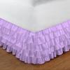 RICO BEDDING Multi-Ruffle Bed Skirt -100% Cotton Multi Ruffle Bed Skirt Soft & Silky Feel - Elastic Dust Ruffles with Platform 21" Drop - Wrinkle and Fade Resistant (Twin XL, Lilac) view 2