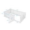 VilroCaz Twin Size Wood Daybed with Door Openable Fence, Fun Design Daybed Fence Frame for Kids Child, No Bed Slats Play Space (Natural) view 2