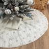 AOGU 36 Inch Sequin Faux Fur Christmas Tree Skirt Decoration for Merry Christmas Party White Plush Silver Sequin Snowflake Xmas Christmas Tree Skirt Decorations view 4