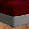 100% Cotton King Fitted Sheet, Long - Staple Combed Pure Natural Cotton Sheet, Soft & Silky Sateen Weave (Burgundy,King Fitted) view 1