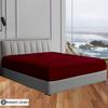 100% Cotton King Fitted Sheet, Long - Staple Combed Pure Natural Cotton Sheet, Soft & Silky Sateen Weave (Burgundy,King Fitted) view 2