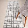 Custom Length, Non Slip Modern Striped Carpet Runner Rug Mat for Entry Hallway Kitchen Laundry, 26 inch x 32 feet, Silver view 1
