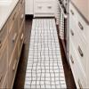 Custom Length, Non Slip Modern Striped Carpet Runner Rug Mat for Entry Hallway Kitchen Laundry, 26 inch x 32 feet, Silver view 3