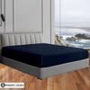 100% Cotton King Fitted Sheet, Long - Staple Combed Pure Natural Cotton Sheet, Soft & Silky Sateen Weave (Navy Blue,King Fitted) view 2