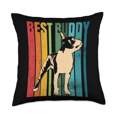 Boston Terrier Boston-Bulldog Throw Pillow
