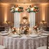 2 Pcs Wedding Centerpieces Table Acrylic Vases with Chandelier Crystal - 31.5in Tall Clear Rectangular Flower Stand Geometric Flower Centerpiece Vase Party Tables Decorations view 3