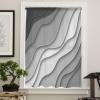 Abstract Geometric Art Semi Sheer Curtains Drapes for Living Room,Bedroom,French Doors Window 72 Inches Long,Modern Ombre Grey White Ocean Seawaves Rod Pocket Chiffon Curtain Drapery Voile Draperies view 4