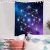 Batmerry Mysterious Universe Tapestry, Cube Flower of Life Sign Neon Space Wall Art Hanging Decoration Polyester Fiber White Ruffled Around for Dorm Room Bedroom Living Room, 59.1x39.4 inches view 2