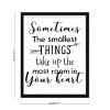 Country Style 16x20in Framed Wood Sign with Classic Quotes Sometimes the Smallest Things Take Up the Most Room in Your Heart Wall Mounted Black Frame Wooden Plaque for Farmhouse Porch Wall Decor view 2