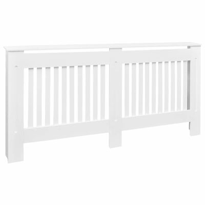 shubiao Radiator Cover Heating Cabinet Wall Cupboard Shelf MDF White MDF 67.7"