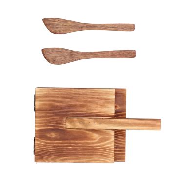 5.1 Wooden Tortilla Press, Pizza Pancake Presser Hard wood Tortilla Press with 2PCS Spatulas Mexican Tortillera Presser Nonslip Tortilla Maker Wood Dough Pressing Cutter Tool for Homemade
