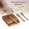 5.1 Wooden Tortilla Press, Pizza Pancake Presser Hard wood Tortilla Press with 2PCS Spatulas Mexican Tortillera Presser Nonslip Tortilla Maker Wood Dough Pressing Cutter Tool for Homemade view 4
