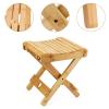 MOUYAT 2 Pack 12 Inch Bamboo Folding Stool, Foldable Foot Step Stool, Natural Bamboo Shower Bench Seat Toilet Stool for Bathroom Showers, Saunas, Fishing, 11 x 11 x 12.6 Inch view 4