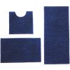 apott 3 Pieces Bathroom Rug Set with Toilet U-Shaped Mats Non Slip Bath Carpets for Toilet Bathtub Bedroom Kitchen Navy Blue view 1