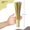 2 Pcs 12 Inches Bamboo Wok Brush Bamboo Kitchen Cleaning Brush Pot Scraper Scrubber Dish Pan for Cooking Skillet Grill Utensils Scrubbing view 2
