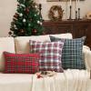 CARRIE HOME Red Tartan Plaid Christmas Lumbar Pillow Covers 12x20 Set of 2 Red Scottish Xmas Lumbar Throw Pillows Traditional Christmas Decor for Living Room Couch Sofa view 4